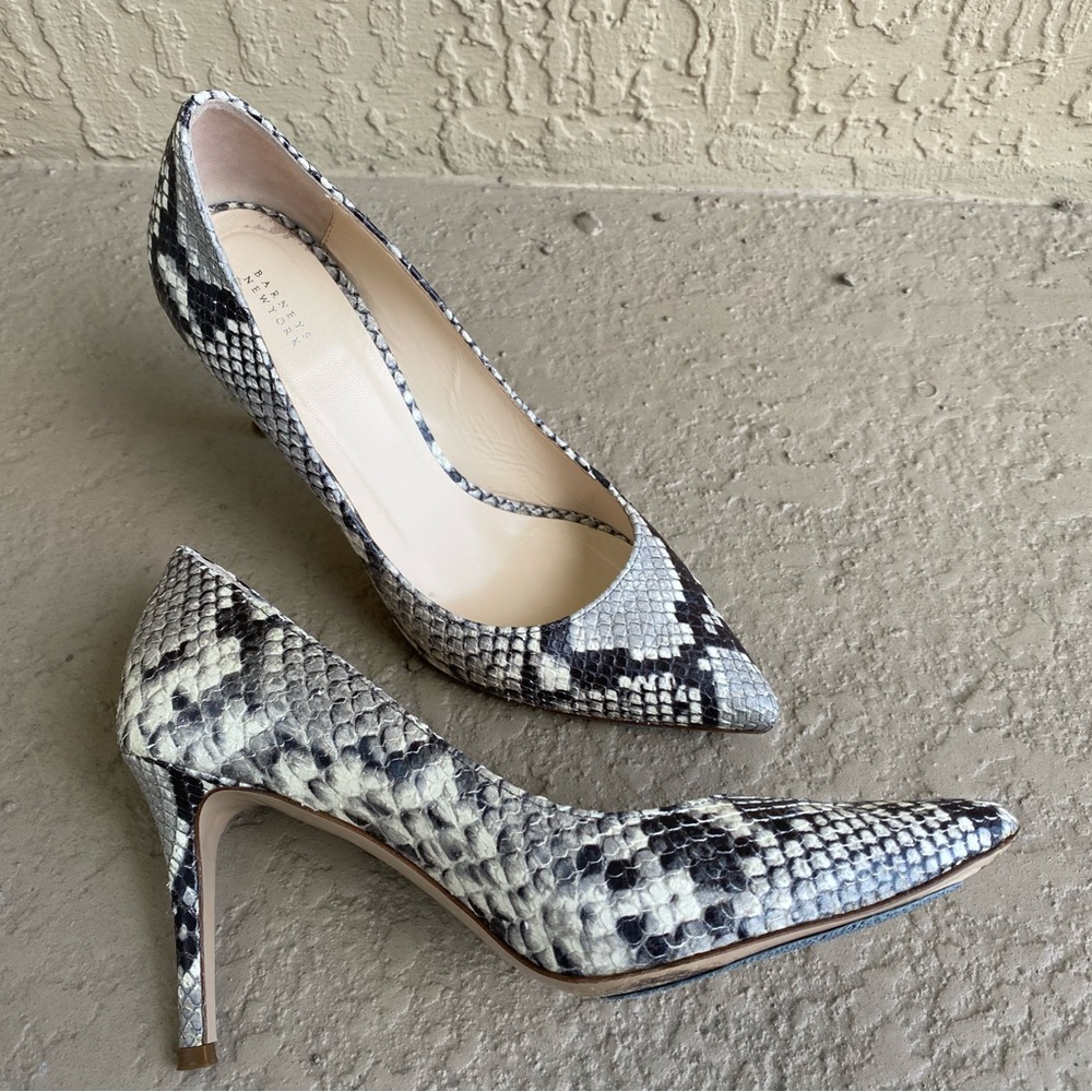 Barneys New York  Snakeskin Animal Print Nataly Leather Pumps Size 7 Heels Italy